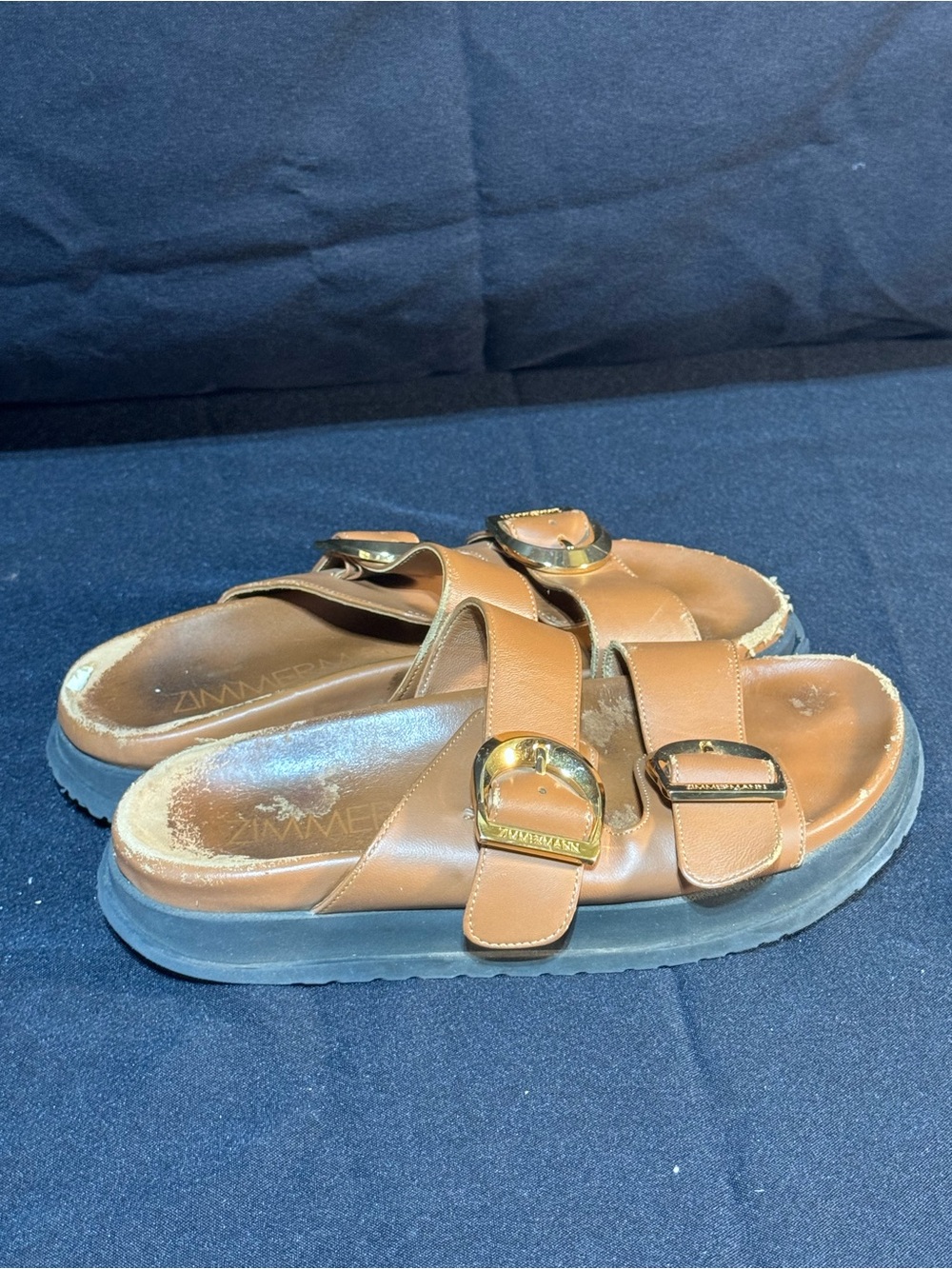 Zimmermann Tan Sandals with Gold Accents